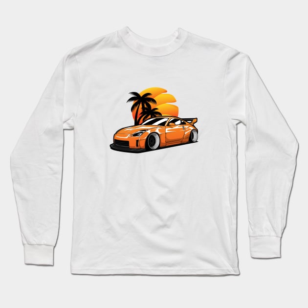 Orange 350Z Fairlady Z widebody JDM Long Sleeve T-Shirt by KaroCars